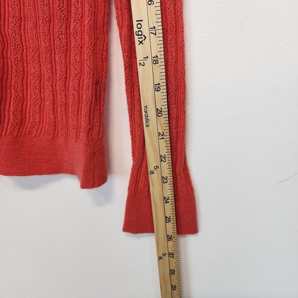 Manrico Italian Cashmere Pink Cardigan Size L Pointelle Knit V-neck Quiet Luxury - Picture 9 of 12